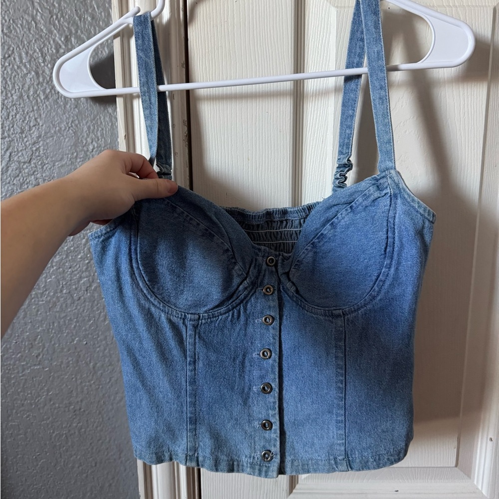 Denim Button Down Top